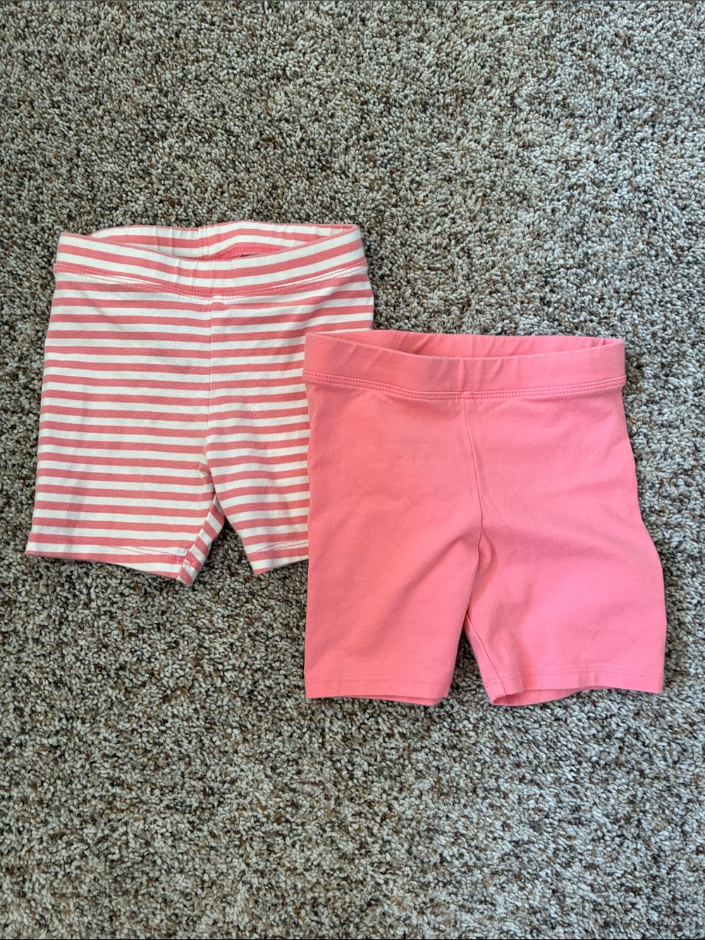 Amazon Essentials Pink and White Striped Girls' Shorts - 2-Pack Style